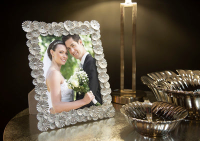 Silver Floral Photo Frame