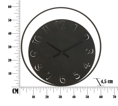 Black Metal Round Wall Clock