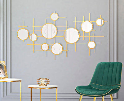 Golden Metal Small Round Wall Mirrors