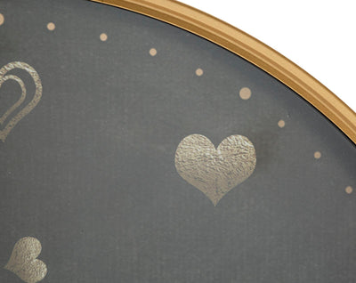 Golden & Black Little Hearts Wall Clock