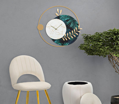 Marbl & Leaf Geometric Glam Wall Clock