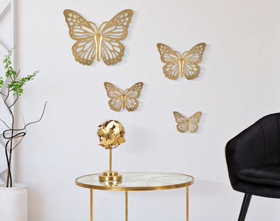 Golden Butterfly Wall Decor Set of 4