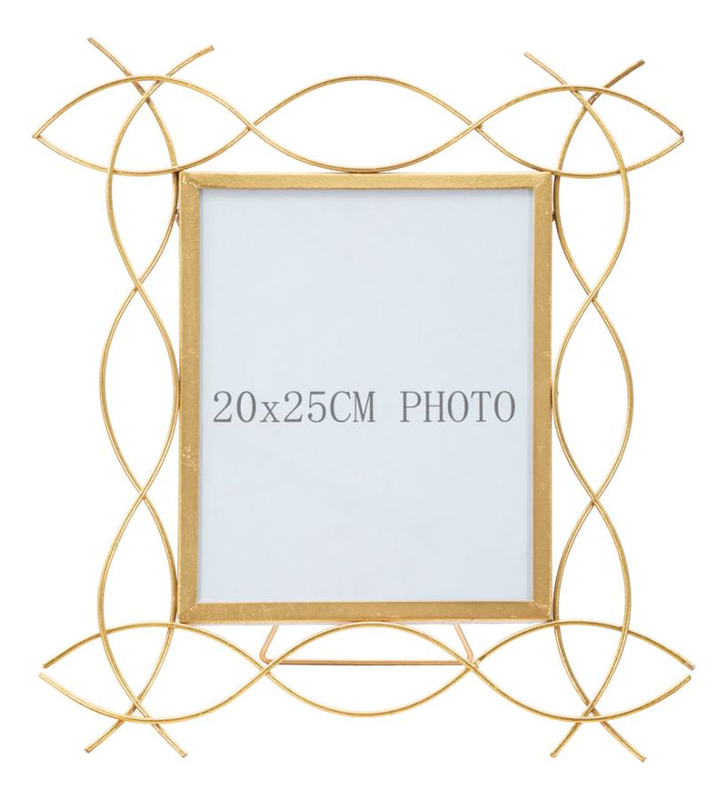 Golden Metal Soft Lines Glam Photo Frame