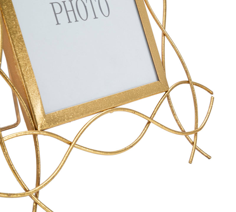 Golden Metal Soft Lines Glam Photo Frame