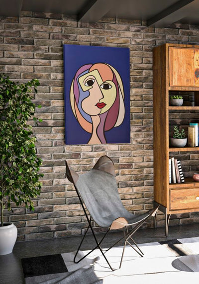 Colorful Abstract Bohoo Face Canvas Painting