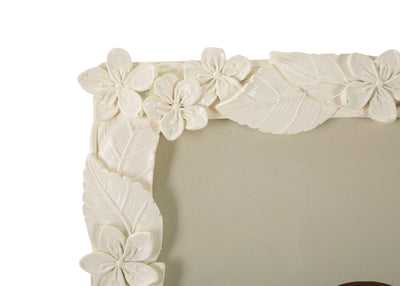 White Flower & Leaf Photo Frame