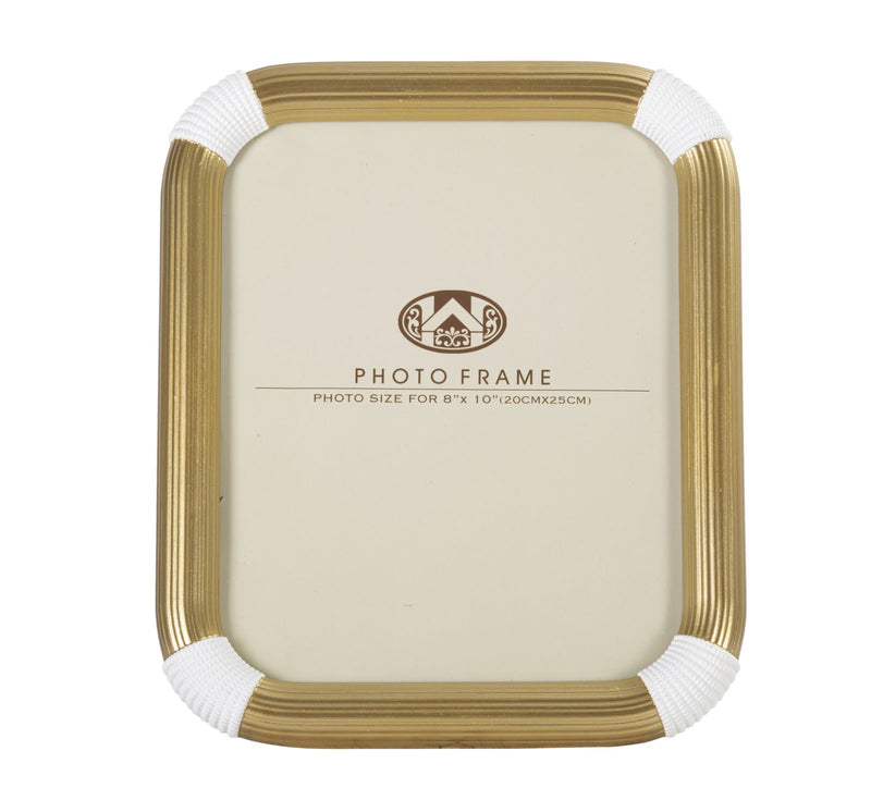 Golden & White Photo Frame with Rounded Corners