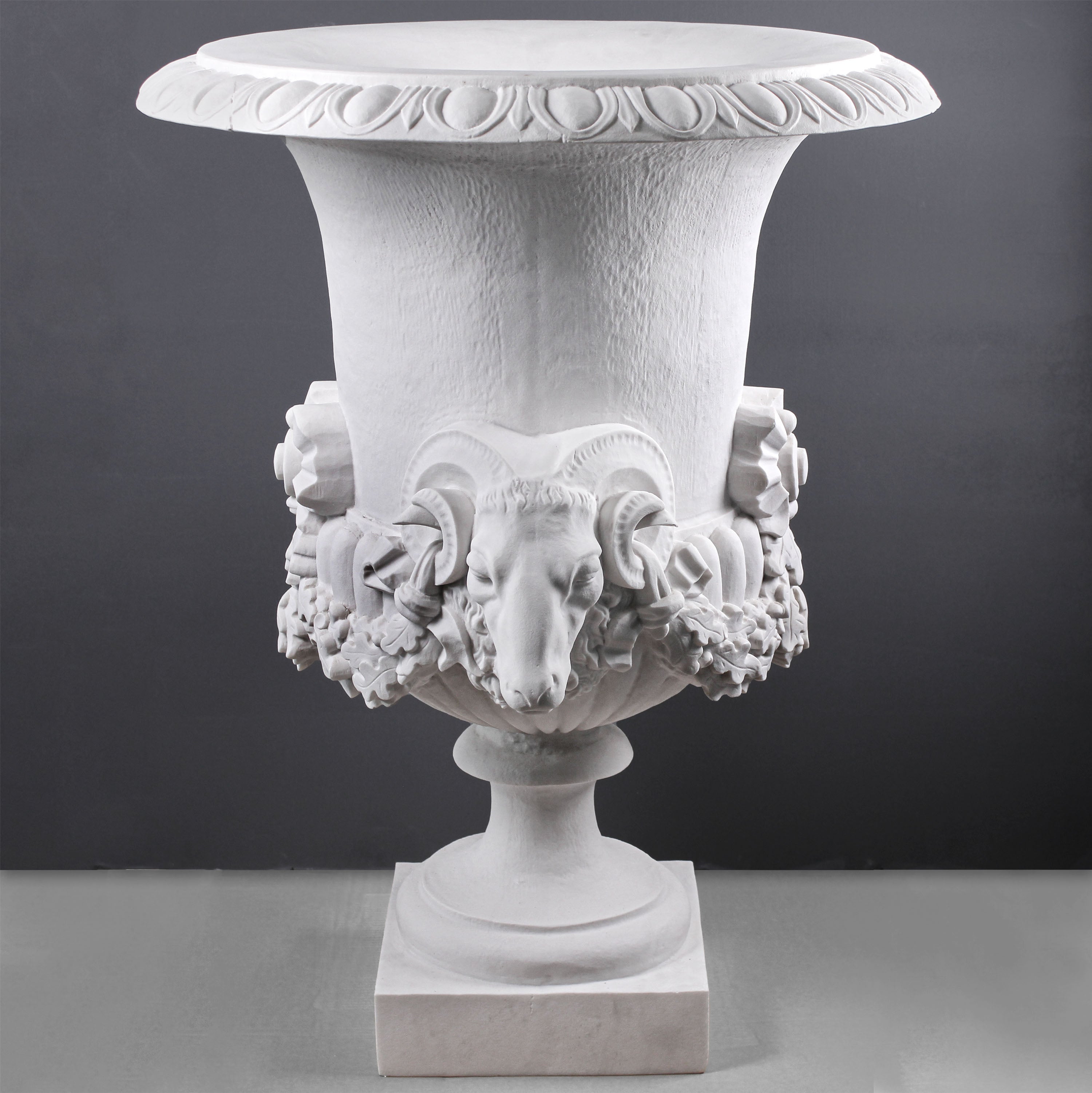 plant pot urn Outdoor Urn Planter with Ram marble greek large luxury home decor