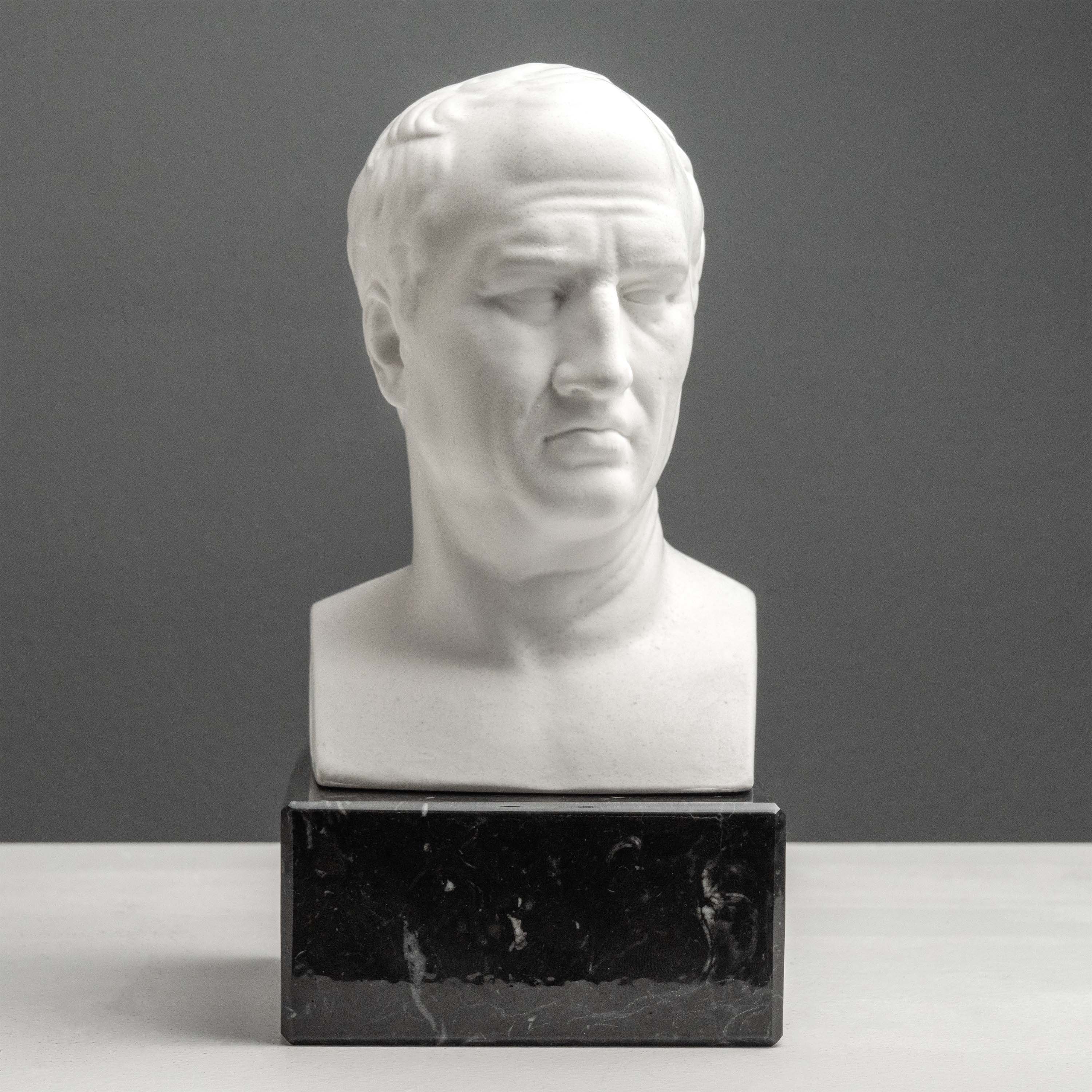 Cicero Bookend Bust Sculpture on Black Marble Base – The Ancient Home