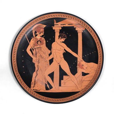 Red-Figure Greek Plate with Athena and Theseus - The Ancient Home
