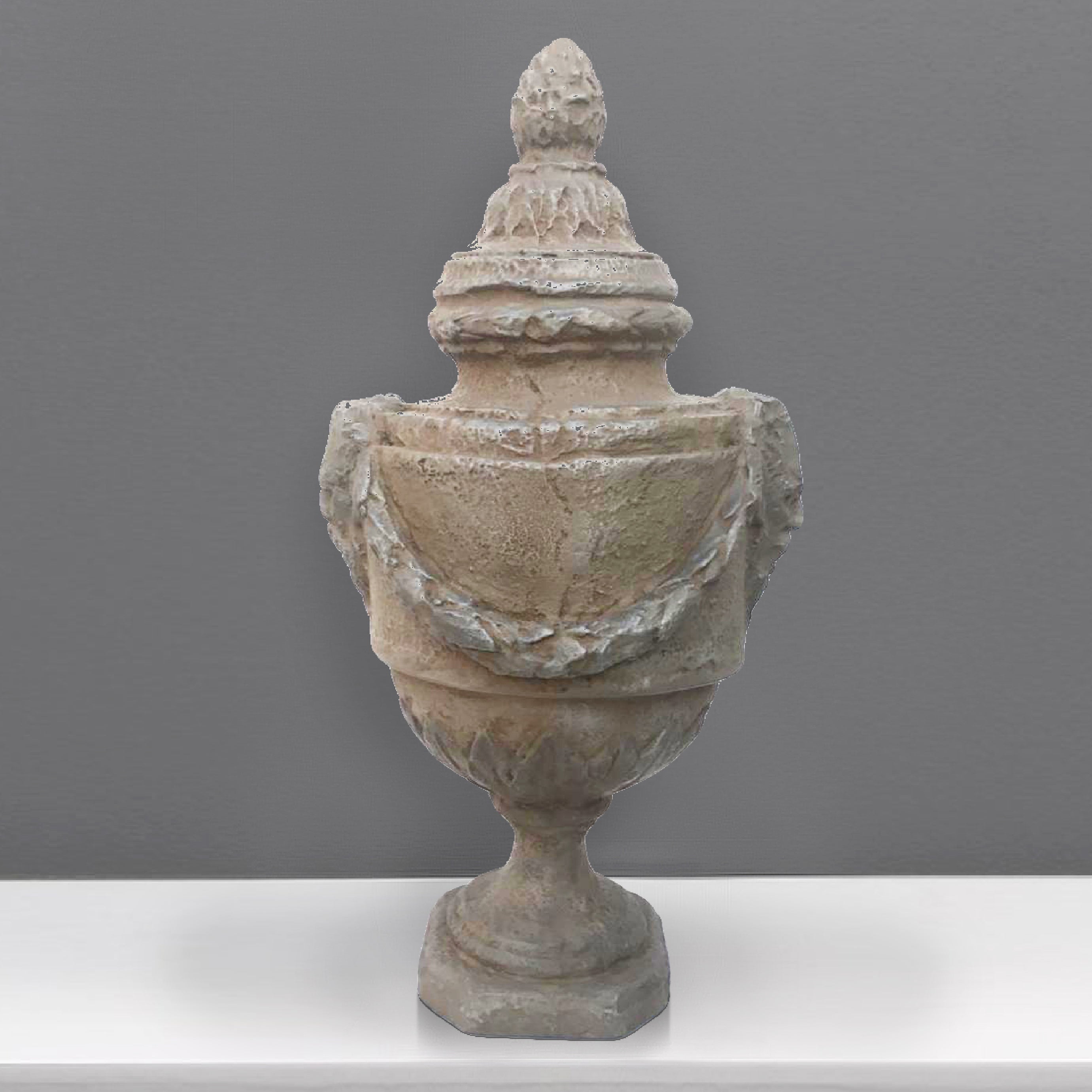 Roman Urn with Lid marble Greek Roman large planter luxury display picture 1