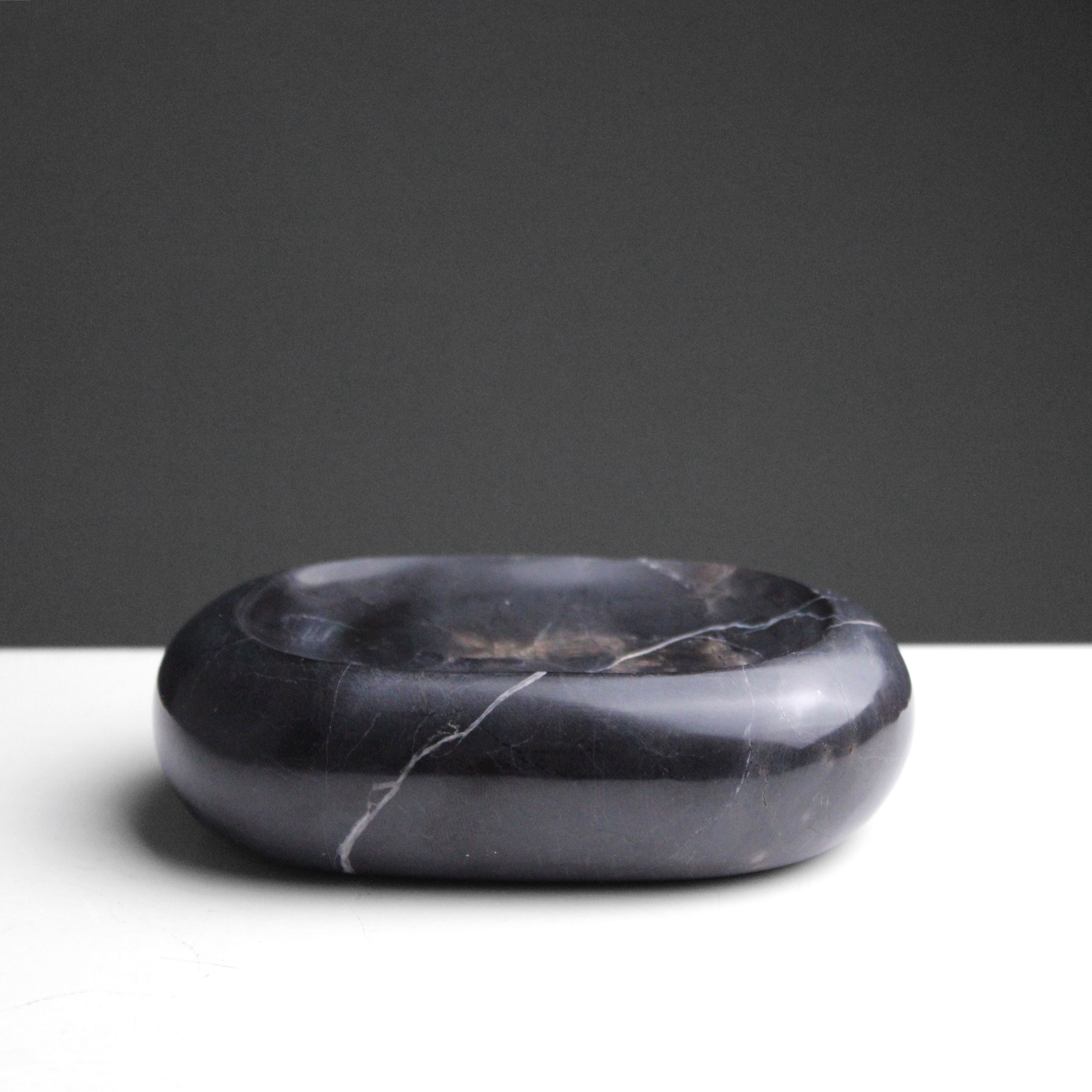 Creative Home Spa Collection Natural Black Marble Round Soap Dish