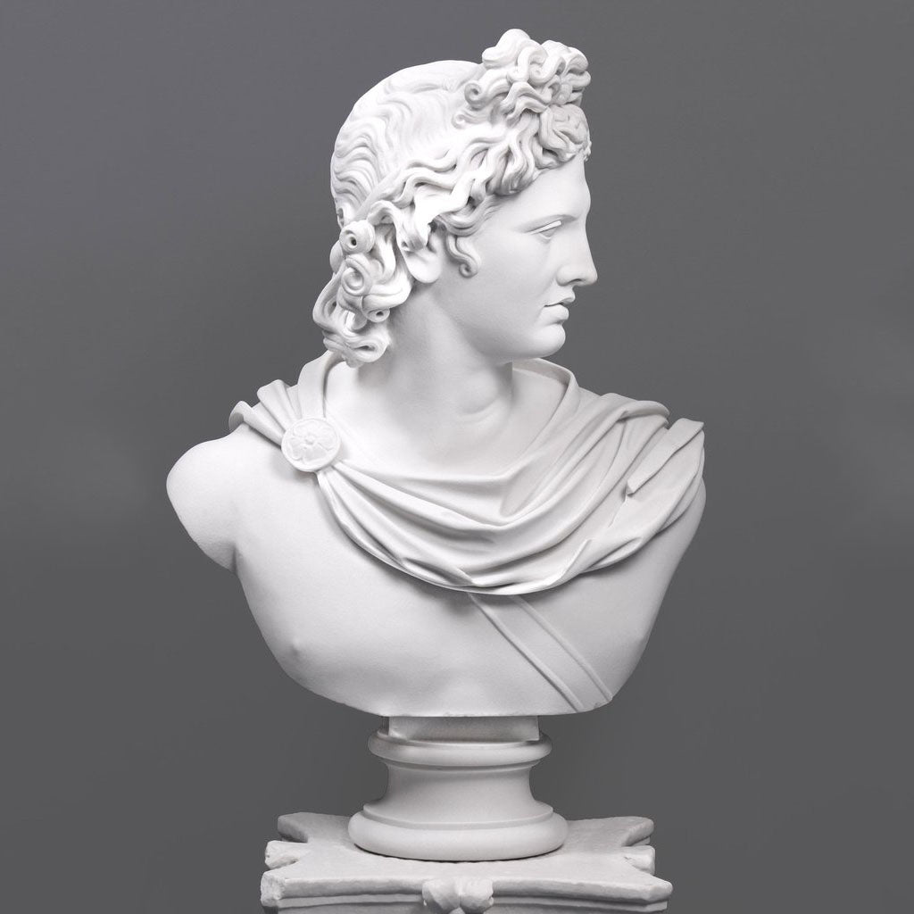 Apollo Belvedere God on sale Bust Head Sculpture Handmade Marble Museum Copy Statue