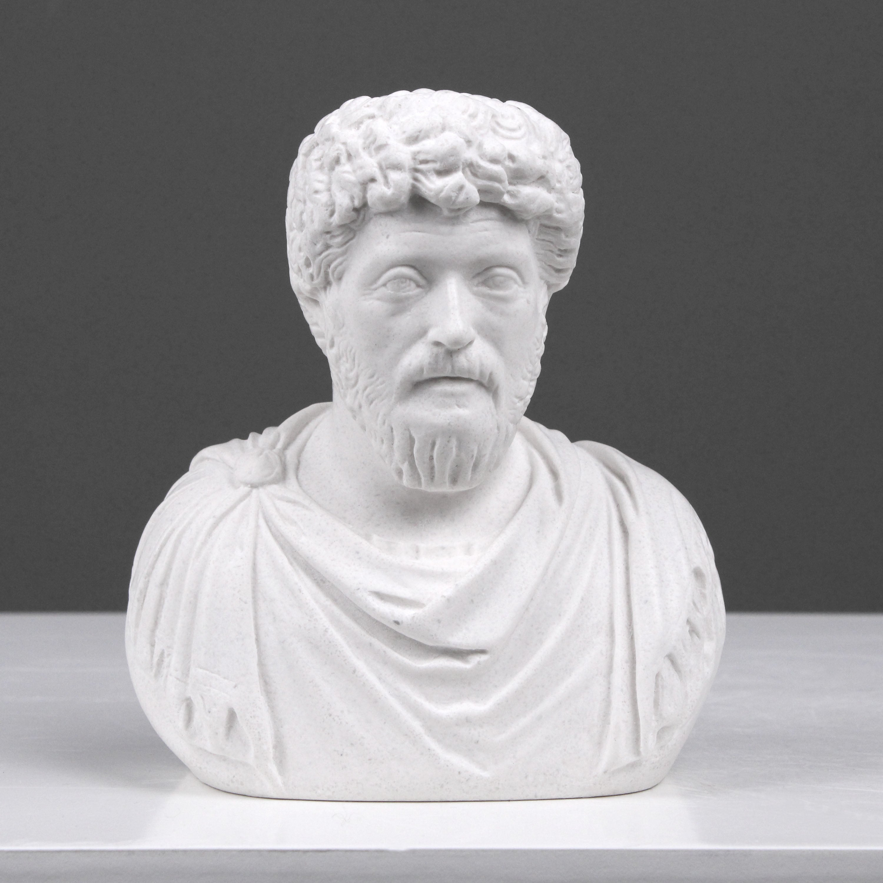 Marcus Aurelius Bookend Bust Sculpture Small Roman Emperor Statue