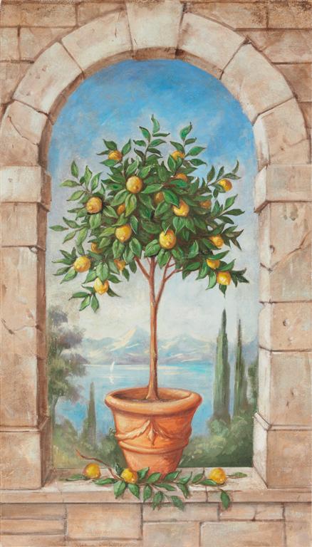 Portal with View on a Lemon Tree Fresco painting wall art decor