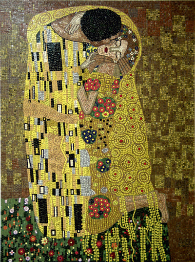 The Kiss Contemporary Mosaic (by Gustav Klimt)