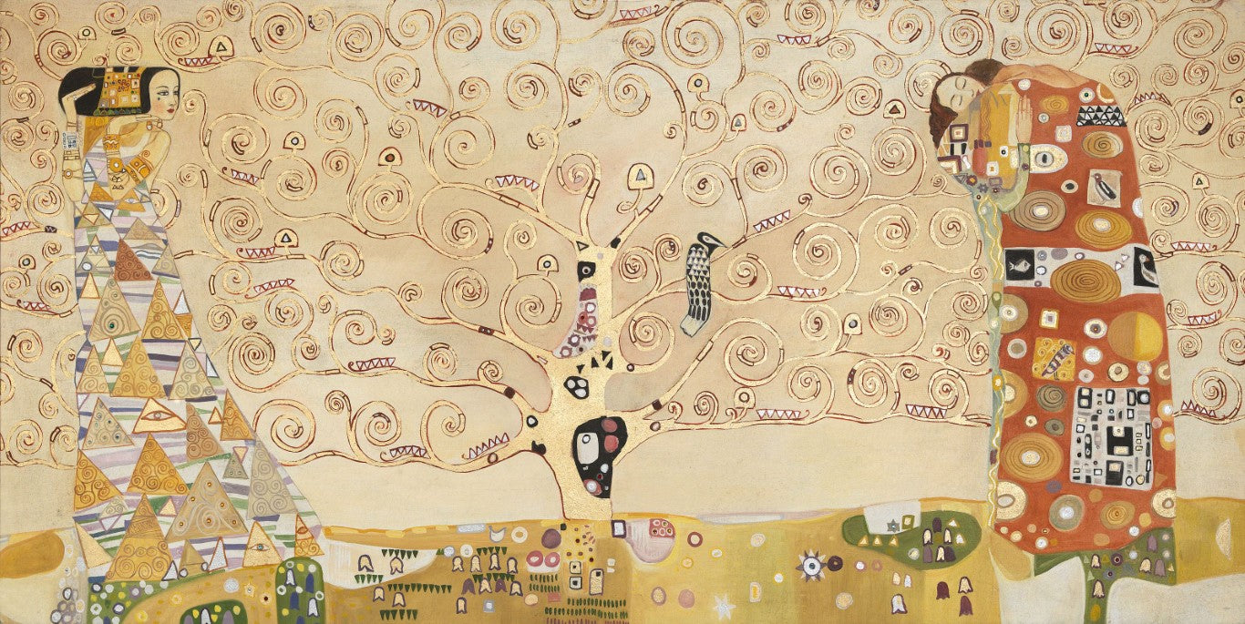 The Tree of Life Contemporary Fresco by Gustav Klimt (Gold Leaf and  Swarovski Crystals Finishing)