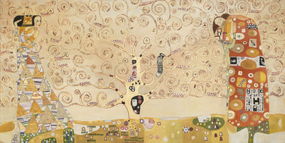The Tree of Life Contemporary Fresco by Gustav Klimt (Gold Leaf and Swarovski Crystals Finishing)