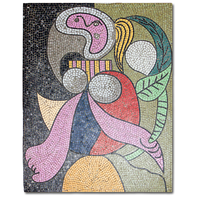 Woman with flower Contemporary Mosaic (by Picasso)