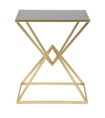 Golden & Black Metal Small Coffee Table Piramid