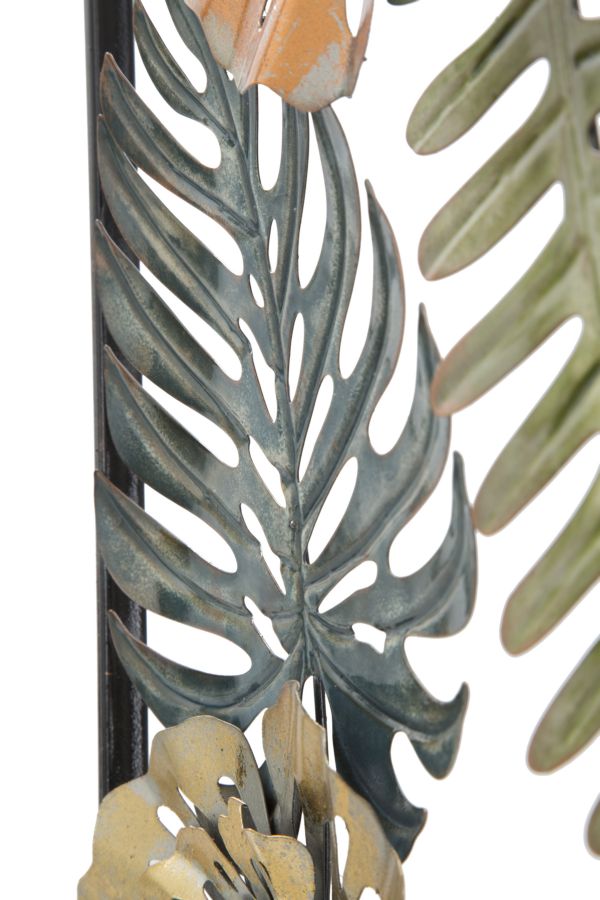 Metallic Flower & Leaf Wall Decor in Frame