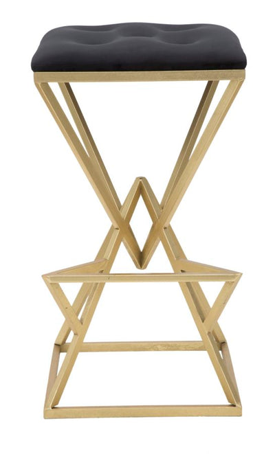Golden & Black Metal  Piramid Bar Pouf Chair