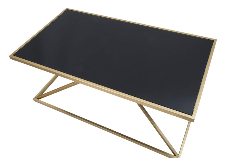 Golden & Black Metal Coffee Table Piramid