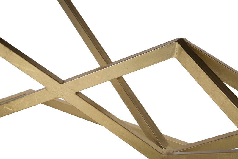 Golden & Black Metal Bench Chair Piramid