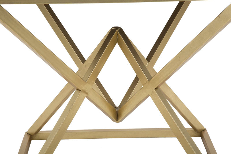 Golden & Black Metal Pouf Chair Piramid