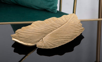 Golden Metal Leaf Shaped Tray