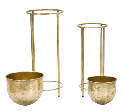 Golden Metal Planter Vase