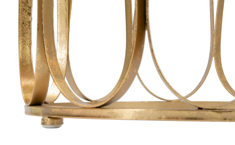 Metal & Glass Golden Geometric Side Table