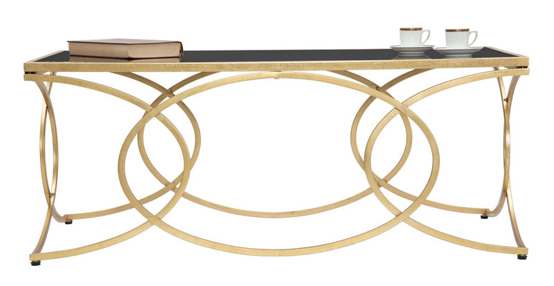 Metal & Glass Golden Console Table