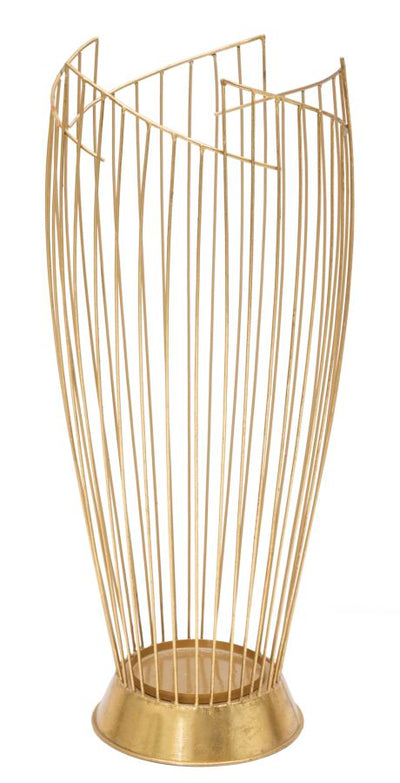 Golden Metal Geometric Lined Umbrella Holder