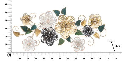 Metallic Flower & Leaf Wall Decor