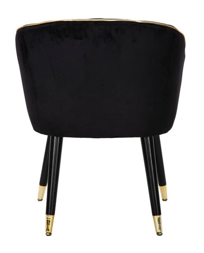 Black Padded chair with Black Wooden Legs with Golden Details