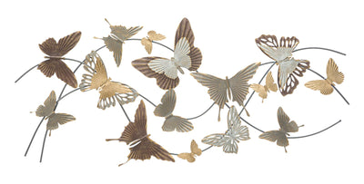 Flying Metallic Butterflies Wall Decor