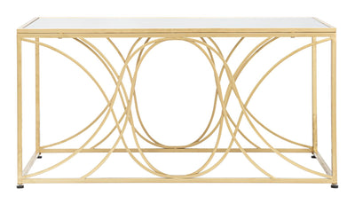 Golden Metal & Glass Coffee Table