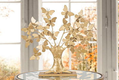 Gold Butterfly Tree Decor (Modern Sculpture)