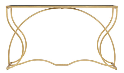 Golden & Black Metal Glass Console Table