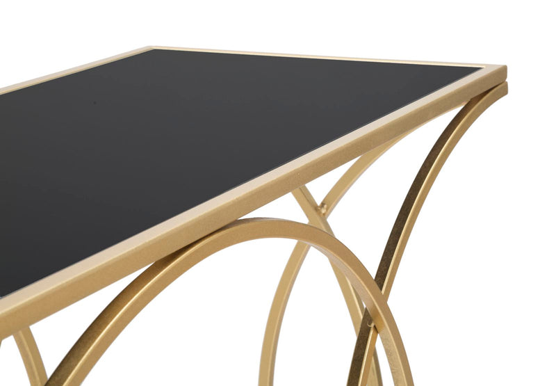 Metal & Glass Golden Console Table
