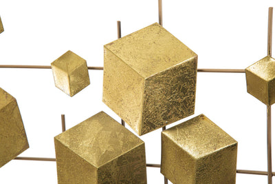 Golden Metal Circles Geometric Wall Decor