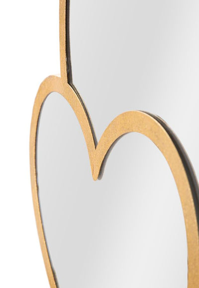 Golden Metal Heart Shaped Wall Mirror