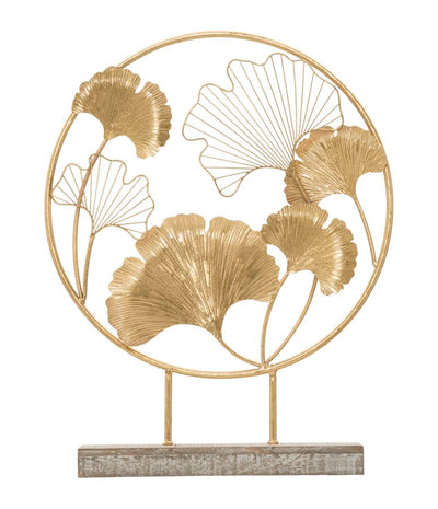 Gold Round Flower Decoration (Modern Sculpture)