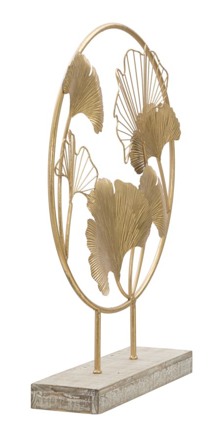 Gold Round Flower Decoration (Modern Sculpture)