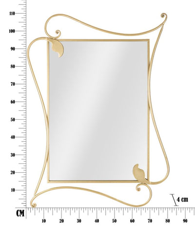 Metal Square Elegant Lines Wall Mirror