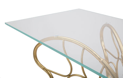 Butterfly Golden Metal & Glass Console Table