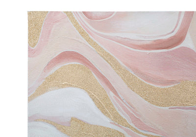 Golden & Pinky Marble Canvas Painting