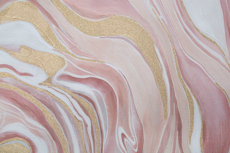 Golden & Pinky Marble Canvas Painting