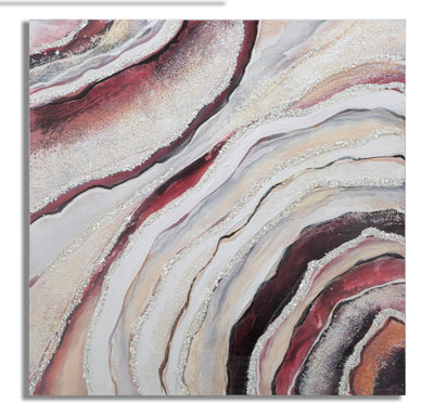 Sparkling Redish Marble Canvas Painting